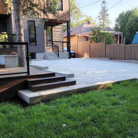 Interlock patio build by Rivermist landscape