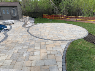 Interlock patio using Blu60 from Techo-Bloc