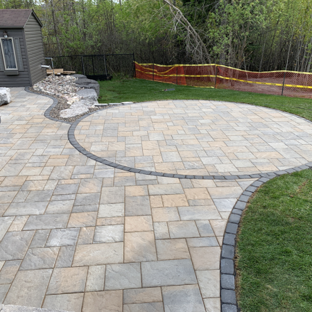 Interlock patio using Blu60 from Techo-Bloc