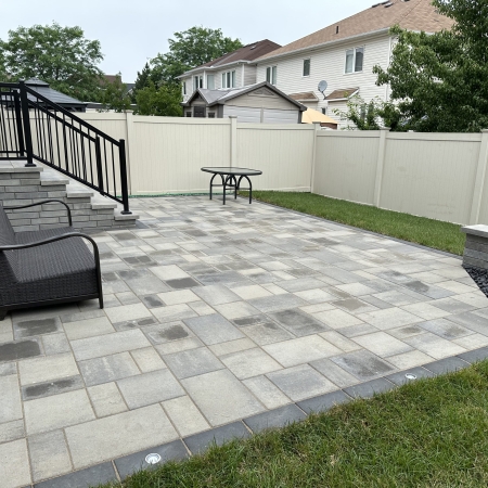 Interlock patio build by Rivermist landscape